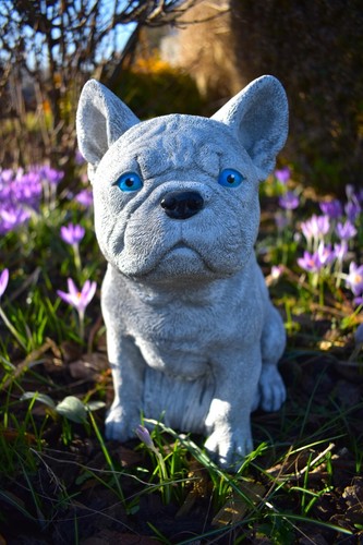 Steinfigur deko bulldogge - steinfigur,