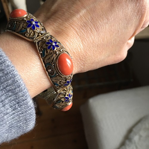 Silber armband emaille - silber,