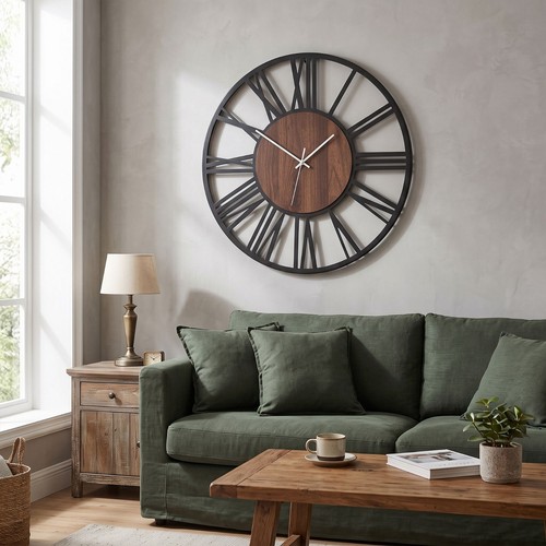 Große wanduhr metall - große,