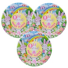 Packung 24 Osterhase Papierteller Bunt Kinder Party Geschirr 17.8cm
