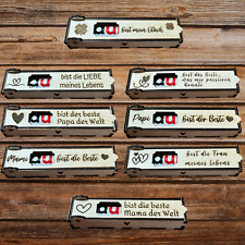 Box für eine Schokoladenriegel aus Holz mit persönlichen Sprüchen