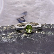 Peridot Ring, 925er Silber, Edelsteinring (20844), Edelsteinschmuck