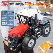 Mould King ferngesteuerter Traktor motorisiert 4 Anbaugeräte 4000er Massey Ferguson 