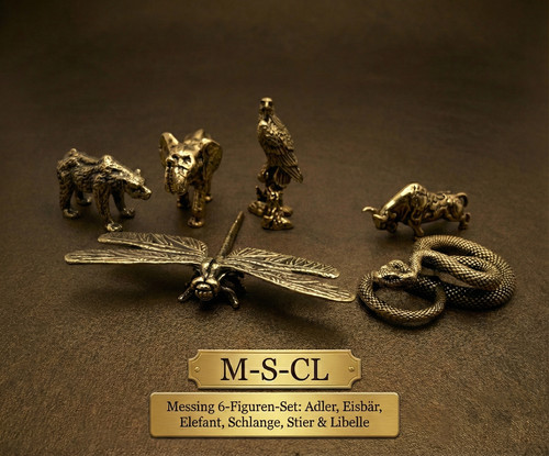 Messing tierfiguren set - messing,