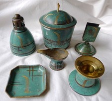 Art Deco Raucher Set - Turmmarke WMF IKORA um 1930 - 6 teilig, Vintage, Rarität