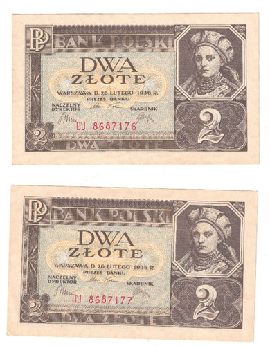 Zlote 1936 serie d dwa - 2,