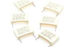 6x X2-Entstör-Kondensator von Arcotronics Typ 1.58.00MKT, 0.033 µF / 250 V~, NOS