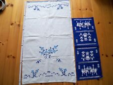 besticktes Tuch Vorhang  für Küche etc. Basteln Deko Borte