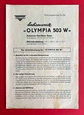 Bedienungsanleitung OLYMPIA 503 W Radio 1950 Sachsenwerk Niedersedlitz  ( F21074