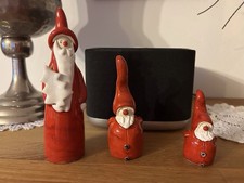 Weihnachten Deko Keramik Wichtel 3er Set Handarbeit