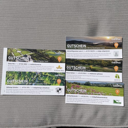 Greenfee gutscheine 2für1 - gutscheine, (2für1