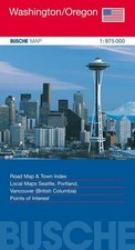 USA Washington/Oregon: Busche Map Straßenkarte, 1:975 000: Road Buch Busche