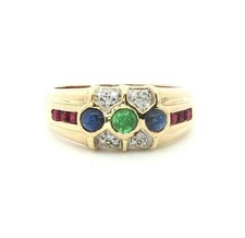 Diamantring „Smaragd Saphir