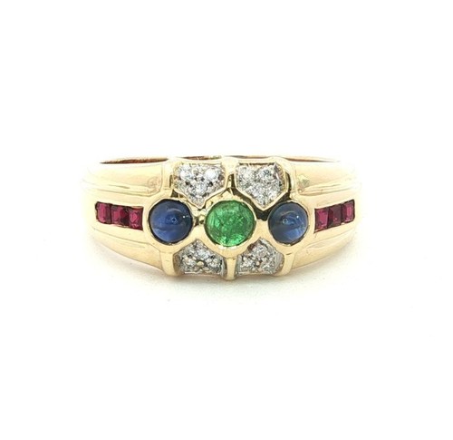 Diamantring smaragd saphir - „smaragd,