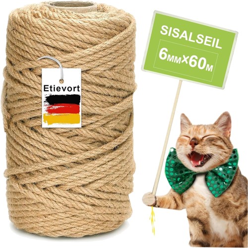 Katzenseil sisalseil 6mm 60m - 6mm, x