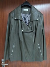Damen Kunstleder Jacke, Olive