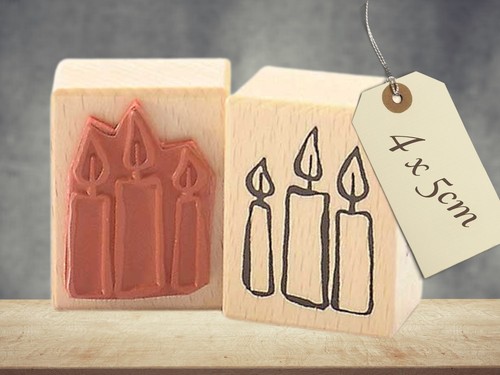 Stempel drei kerzen - drei,