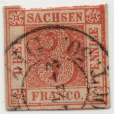 Sachsen Nr. 1a Unterfarbe- der legendäre "orangerote" Sachsendreier !! FA Vaatz