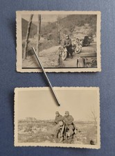 2 Fotos: Kradmelder, Motorrad, Gespann, Wehrmacht, Soldaten 2.WK