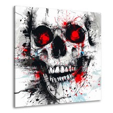 Schädel Pop Art mit roten