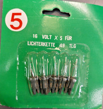 Pisello Ersatzlampe 16V für 49er-Lichterkette/Kreis, klar, Sockel grün , 5 Stück
