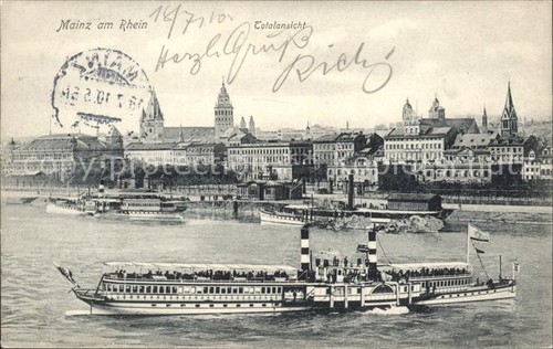 Mainz rhein seitenraddampfer - mainz,