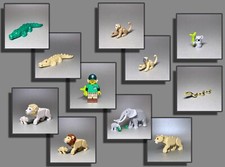LEGO® Tiere Dschungel Affe Schlange Löwe Elefant Koala Puma Krokodil