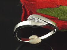 925 Silberring mit Zirkonia Steinen  Ringbreite  6,1 mm  poliert und mattiert