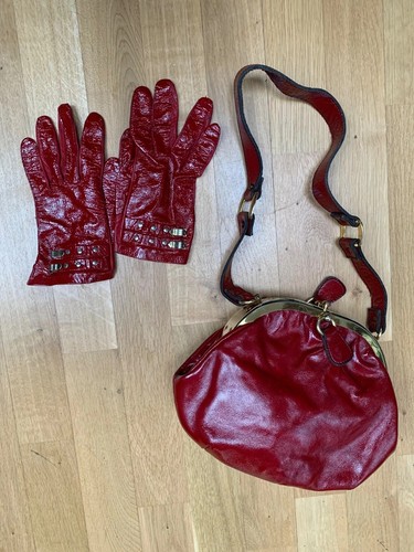 Vintage ledertasche rot - vintage,