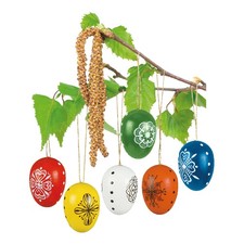 6 handbemalte Ostereier aus