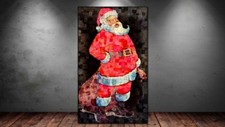 LEINWAND BILD ER XXL POP ART WEIHNACHTSMANN SANTA CLAUS ABSTRAKT POSTER