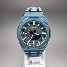 CasiOak "DEEP BLUE"  - Casio G-SHOCK GA2100 Mod - Herrenuhr 44mm Edelstahl