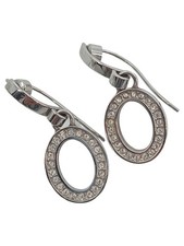 Energetix Oval Strass Ohrringe Damen Silber Geometrisch 3 cm