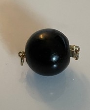 Perlschließe echt Gold 585  Ebenholz Kugel 13,5mm