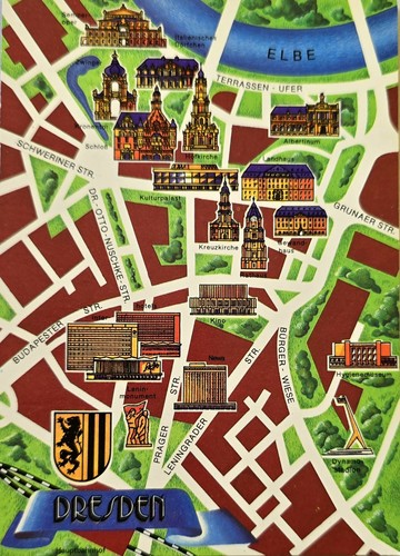 Dresden stadtplan ddr - ak,