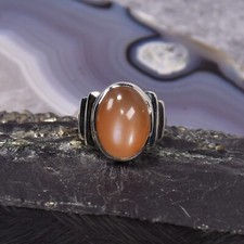 Aprikosen Mondstein Ring