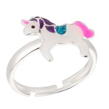 Kinder Ring Einhorn Pferd 925