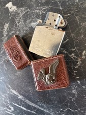 Vintage IMCO 1300 Triplex Petrol Lighter Austria – Leather Case Eagle – Original