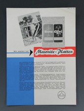 Werbeblatt MASONITE-PLATTEN