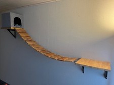 Catwalk Katzen, Kletterwand Katzenmöbel, Katzenhängebrücke mit Katzenhaus