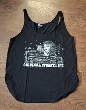 Ausgefallenes Damen  Träger TShirt Tangtop Oberteil Faschion Gr. L  schwarz