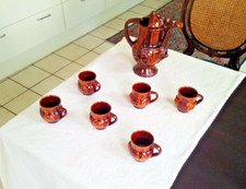 Tee Service, Keramik (original aus Bulgarien) - Teekanne+Deckel+6 Tassen - NEU!