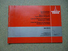 Deutz FAHR Maishäcksler MH 650 S    Original  Ersatzteilliste   