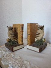 2 dekorative schwere Buchstützen für Bücher Eulen Formano Deko Geschenk NEU