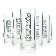 6x Becks Bier Glas Krug 0,5l