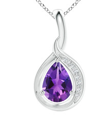 14k Echt Weißgold Amethyst &