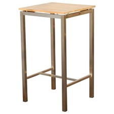 Edelstahl Teak Bartisch 60x60