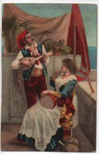 AK Künstler Musiker spielen