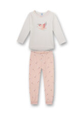Sanetta Mädchen Schlafanzug lang Retro Romance Glitzer Off White 104 116 128 140