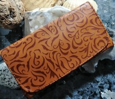 Tabakbeutel Tabaktasche Drehertasche Leder Design neue Muster Motiv Serie Braun